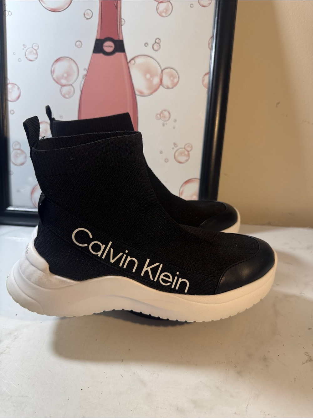 Calvin Klein Umni-R Black Knit Slip-On Sneakers - Women’s Size 7M - Picture 5 of 9